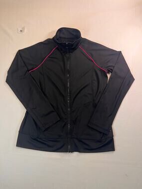 Athletic Track Jacket by Danskin Now Black Pink Zip Up Size Medium